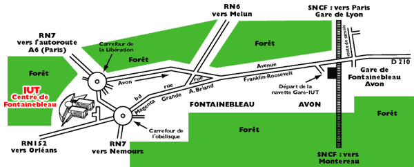 Trajet entre la gare et l'IUT